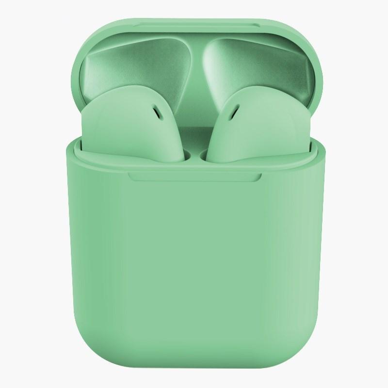 Rubber Matte Wireless Earbuds and Charging Case Green In-Ear Headphones - Tophatter Daily Deals